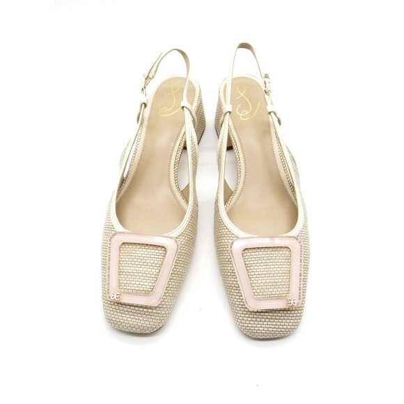 Sam Edelman Tracie Women's Beige Slingback Block Heel Shoes 11 NEW - Picture 2 of 9